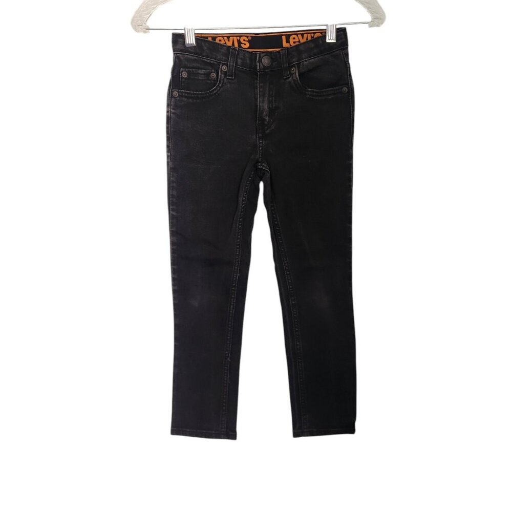 Levis 510 Jeans Youth Boys 7 Reg 6-7 Years 22x21 Black Adjustable‎ Waist EUC